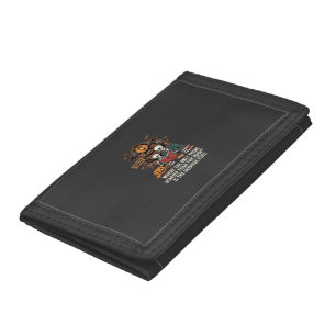 Funny Book Lover Halloween Skeleton Library Design Tri-fold Wallet