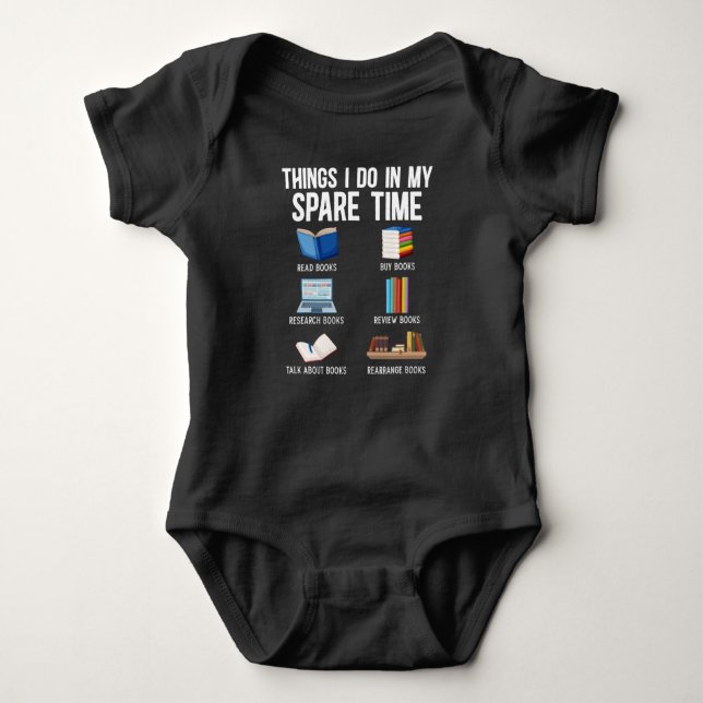 Funny Book Lover Humor Bookworm Reader Baby Bodysuit (Front)