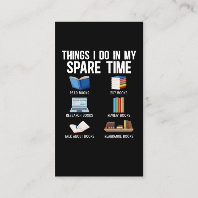 Funny Book Lover Humor Bookworm Reader Business Card (Front)