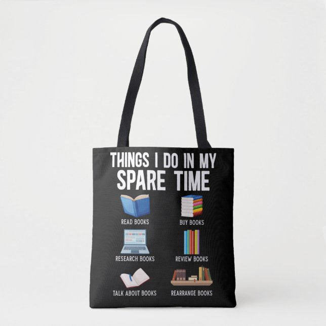 Funny Book Lover Humor Bookworm Reader Tote Bag (Front)