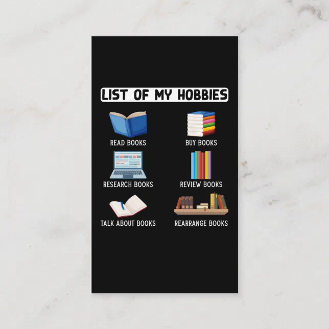 Funny Book Lover Humor Bookworm Reading Business Card | Zazzle