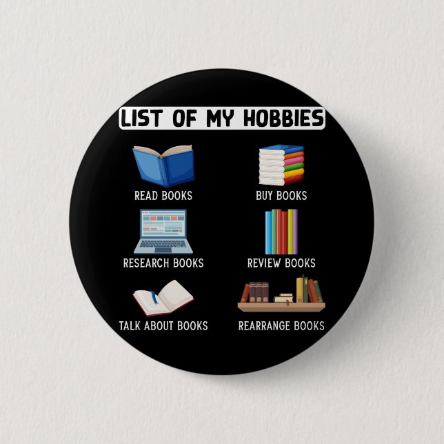 Funny Book Lover Humor Bookworm Reading Button (Front)