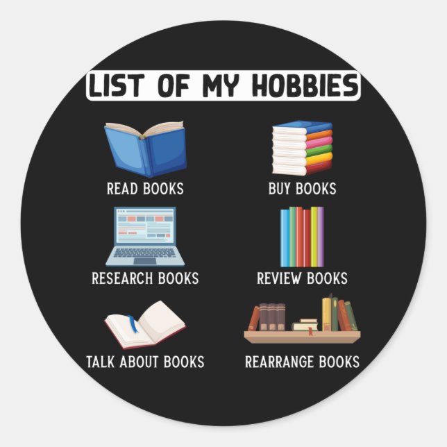 Funny Book Lover Humor Bookworm Reading Classic Round Sticker (Front)