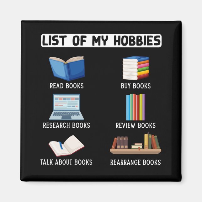 Funny Book Lover Humor Bookworm Reading Magnet (Front)