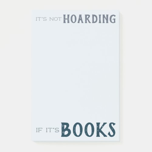 Funny Book_Lover Its Not Hoarding Blue Bookish Post_it Notes