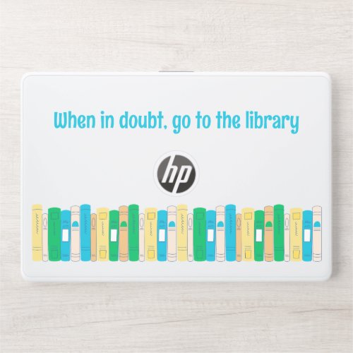 Funny book lover library student  HP laptop skin