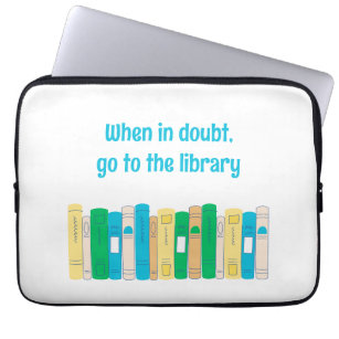 Funny book lover library student  laptop sleeve