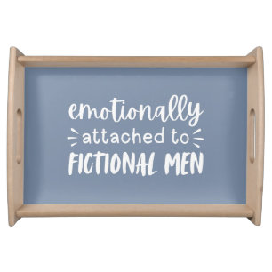 Funny Book Lover Saying Blue and White Serving Tray