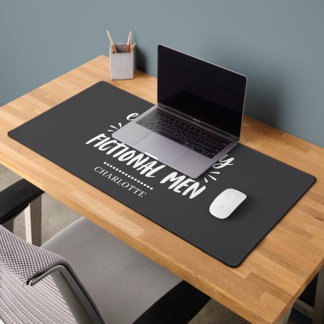 Funny Book Lover Saying Typography Personalized Desk Mat (Office 2)