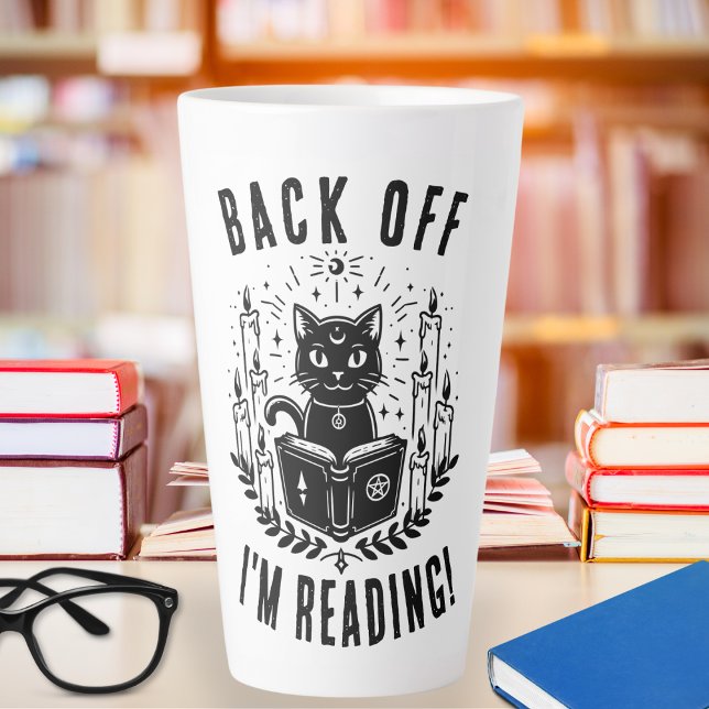Funny Book Lovers Back Off I'm Reading Latte Mug (Creator Uploaded)
