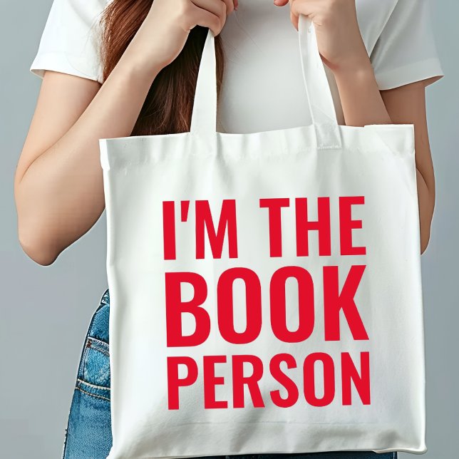 Funny Book Lovers I'm The Book Person Monogrammed Tote Bag (Creator Uploaded)