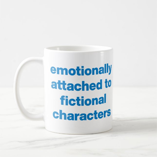 Funny Book Lovers Quote in Blue Modern Typography Coffee Mug (Left)