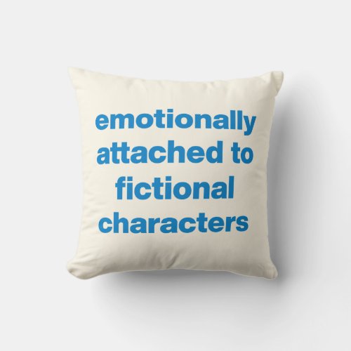 Funny Book Lovers Quote in Blue Modern Typography Throw Pillow