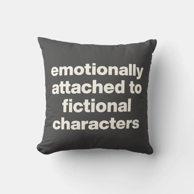 Funny Book Lovers Quote Simple Black and White Throw Pillow (Front)