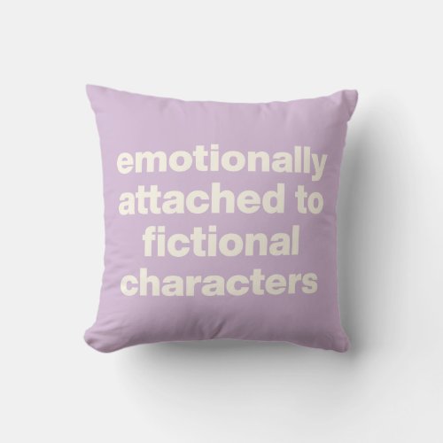 Funny Book Lovers Quote Simple Lilac Purple Throw Pillow