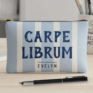 Funny Book Lover's Saying Striped Custom Accessory Pouch