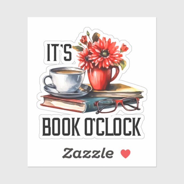 Funny book o'clock reading lovers sticker (Sheet)