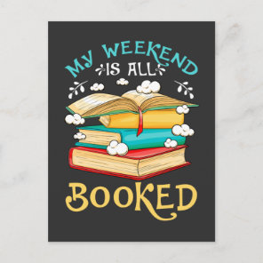 Funny Book Reader Forecast Weekend Reading Postcard