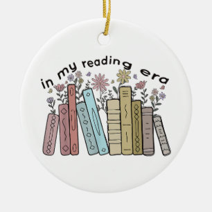 Funny Book Reader Quote In My Reading Era Groovy L Ceramic Ornament