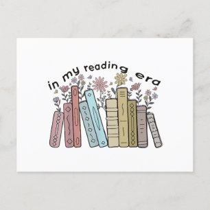 Funny Book Reader Quote In My Reading Era Groovy L Postcard