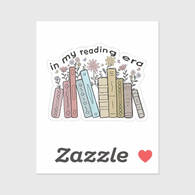 Funny Book Reader Quote In My Reading Era Groovy L Sticker (Sheet)