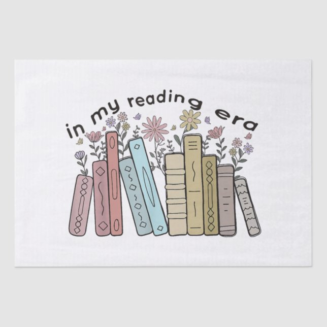 Funny Book Reader Quote In My Reading Era Groovy L Tissue Paper (Front)