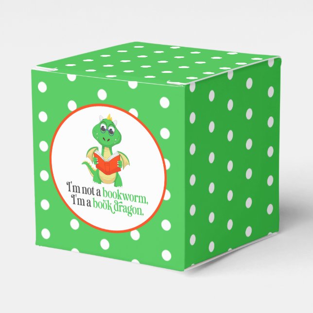 Funny Book Reading - Bookworm Favor Boxes (Front Side)