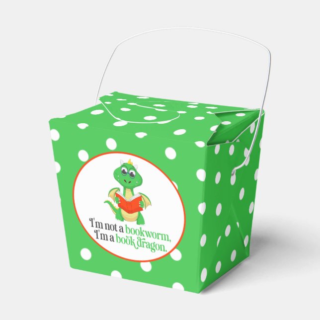 Funny Book Reading - Bookworm Favor Boxes (Front Side)