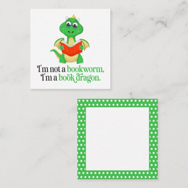 Funny Book Reading - Bookworm Note Card (Front/Back)