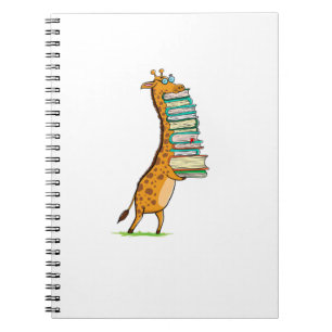 Funny Book Reading Giraffe I Love My Library