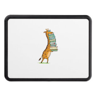 Funny Book Reading Giraffe I Love My Library Hitch Cover
