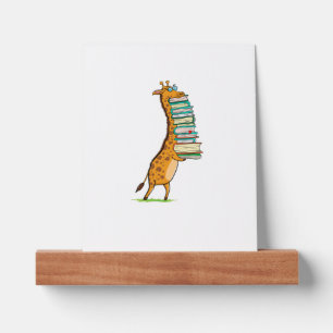 Funny Book Reading Giraffe I Love My Library Picture Ledge
