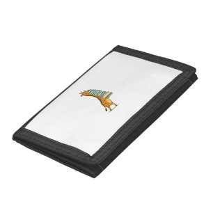 Funny Book Reading Giraffe I Love My Library   Trifold Wallet