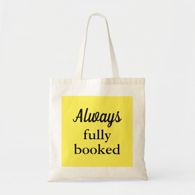 Funny book tote, pretty yellow, machine washable   tote bag (Front)
