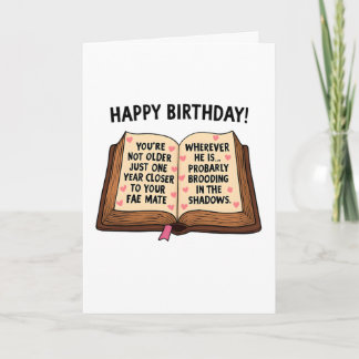 Funny Bookish Birthday Card