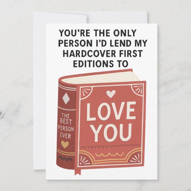 Funny Bookish Birthday card perfect for book lover (Front)
