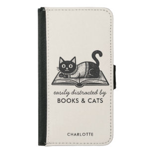 Funny Bookish Cat Lover Saying Personalized Samsung Galaxy S5 Wallet Case