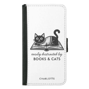 Funny Bookish Cat Lover Saying Personalized Samsung Galaxy S5 Wallet Case