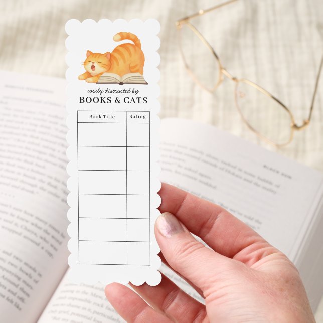 Funny Bookish Ginger Cat Book Lover Quote Bookmarks (Hand)