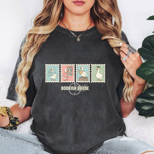 Funny Bookish Goose Stamp Collection Design T-Shirt