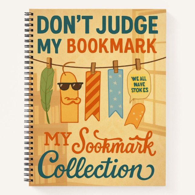 Funny Bookmark Collection Notebook – Book Lover Gi (Front)
