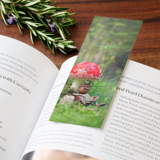 Funny bookmark with acorn elves