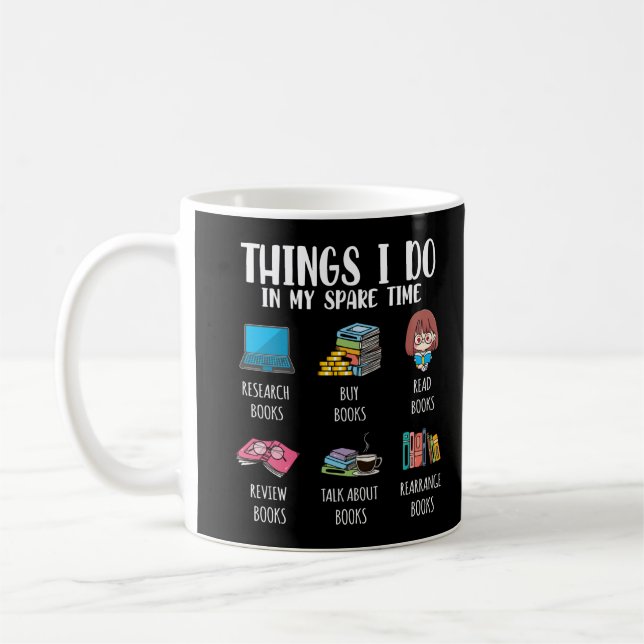 Funny Bookworm Author Novel Reading Book Lover Coffee Mug (Left)