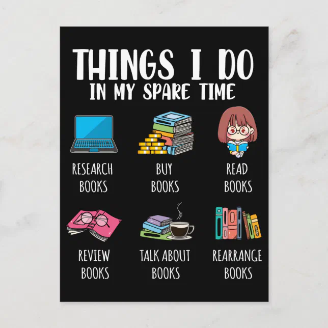 Funny Bookworm Author Novel Reading Book Lover Postcard | Zazzle
