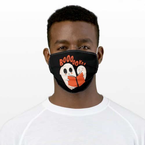 Funny Bookworm Ghost Halloween Costume Boooooks Adult Cloth Face Mask