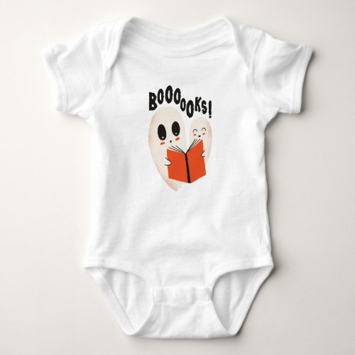 Funny Bookworm Ghost Halloween Costume Boooooks Baby Bodysuit