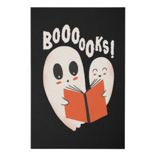 Funny Bookworm Ghost Halloween Costume Boooooks Faux Canvas Print