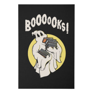 Funny Bookworm Ghost Halloween Costume Boooooks Faux Canvas Print