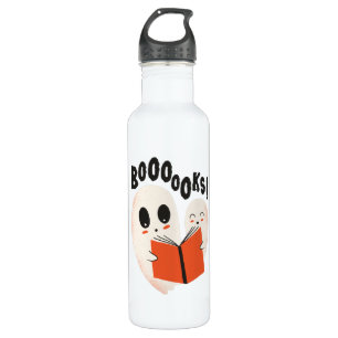 Funny Bookworm Ghost Halloween Costume Boooooks Stainless Steel Water Bottle
