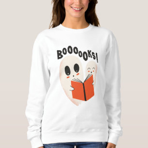 Funny Bookworm Ghost Halloween Costume Boooooks Sweatshirt